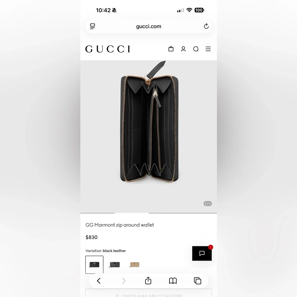 Gucci Black Quilted Leather Clutch with Gold Double G
